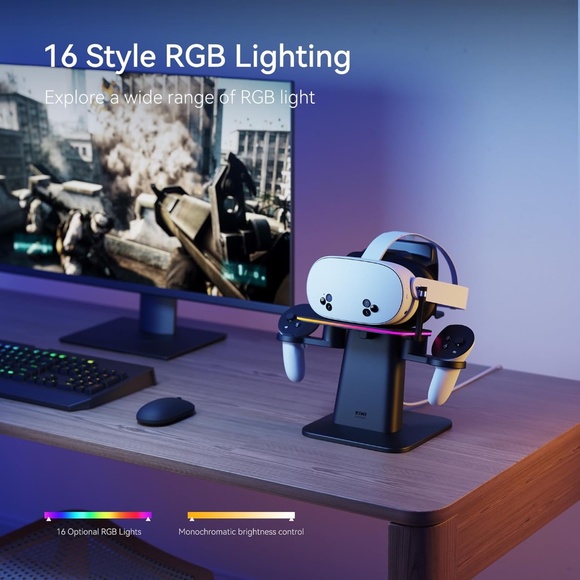 KIWI design Charging Dock for Meta Quest 3S/Quest 3/Quest 2/Quest Pro Accessory - Picture 4 of 7